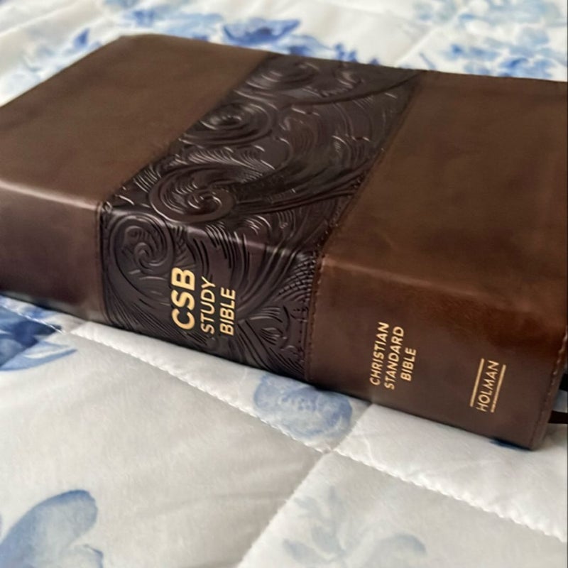 CSB Study Bible, Black/Brown LeatherTouch
