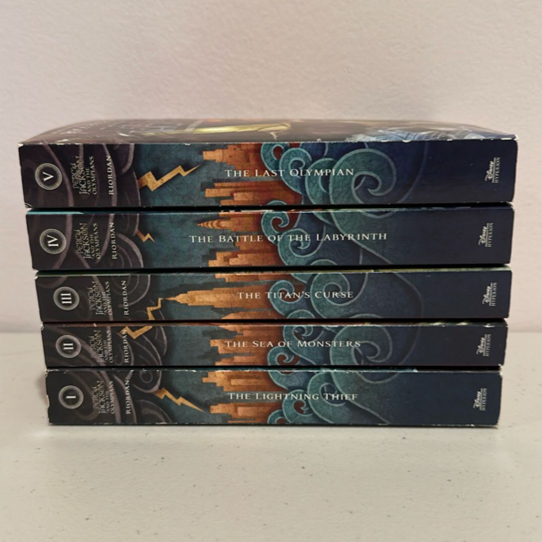 Percy Jackson and the Olympians 5 Book Paperback Boxed Set (new Covers W/poster)