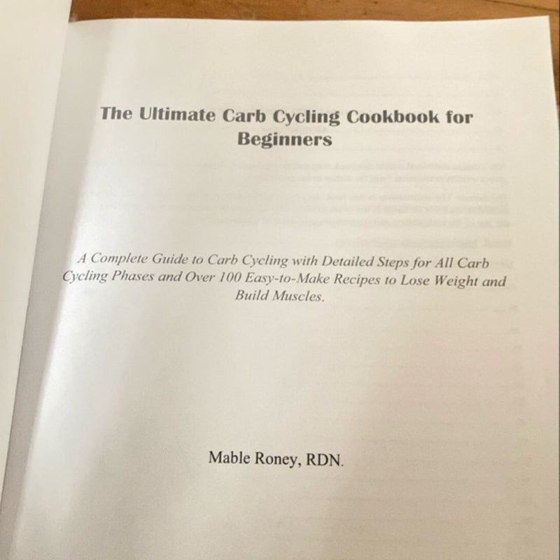 The Ultimate Carb Cycling Cookbook for Beginners