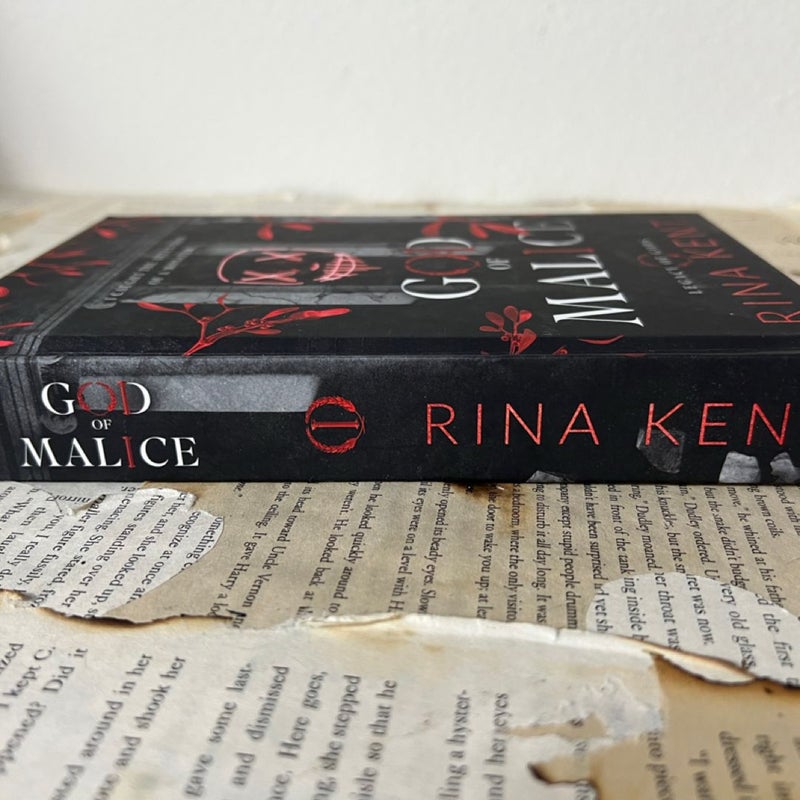 God of Malice by Rina Kent - Special Edition OOP hardcover signed bookplate