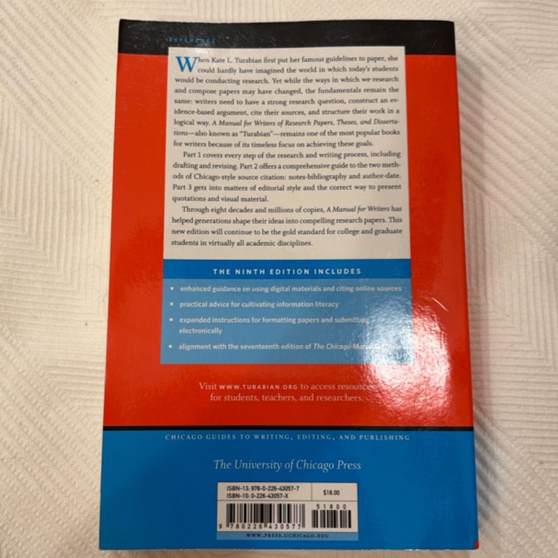 A Manual for Writers of Research Papers, Theses, and Dissertations, Ninth Edition