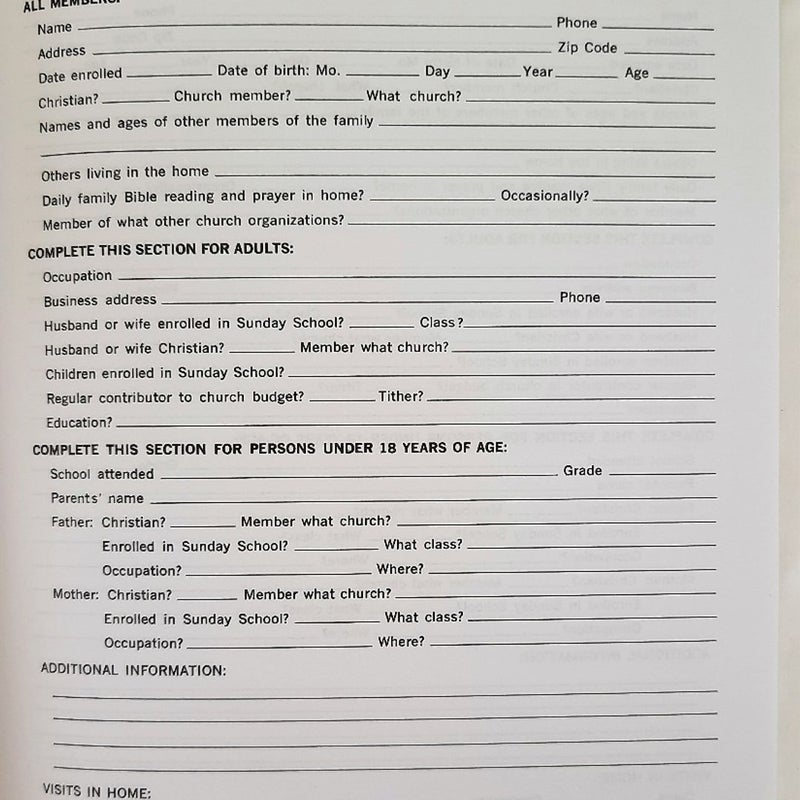Sunday School Attendance Book 182-S
