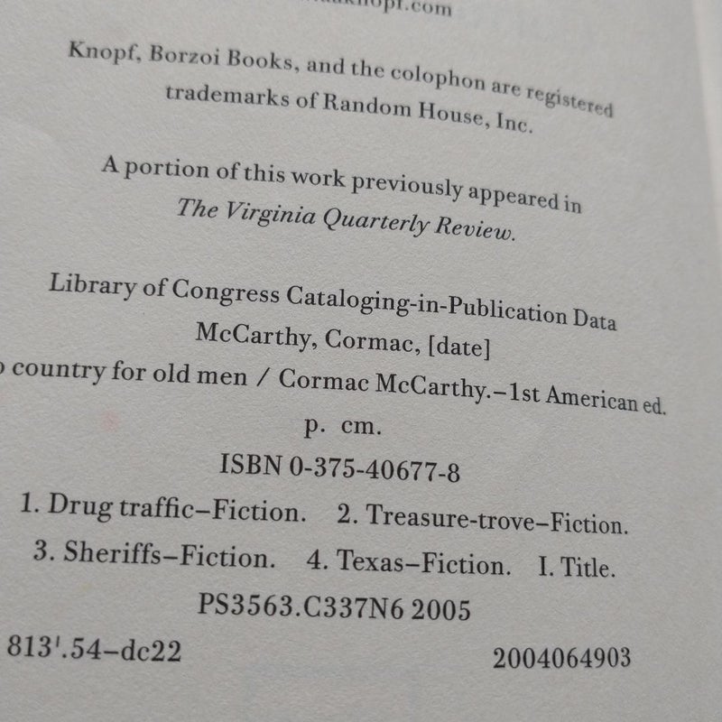No Country for Old Men *First Edition*