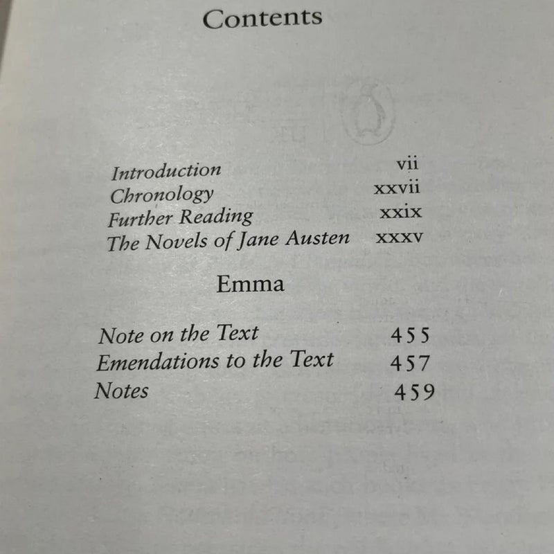 Emma by Jane Austen Penguin Classics UK Edition Softcover Book & Bookmark Set