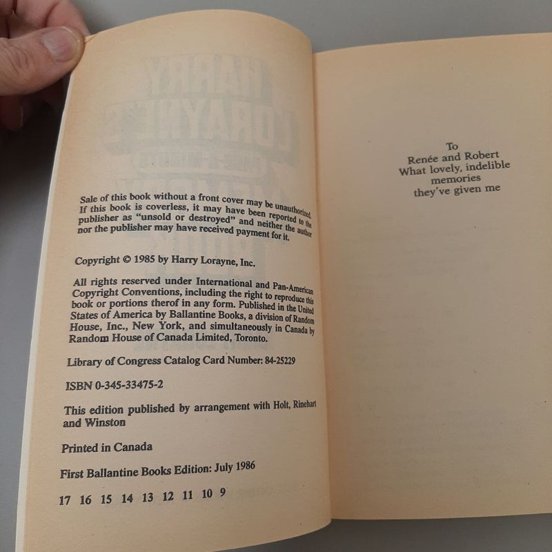 Harry Lorayne's Page-a-Minute Memory Book