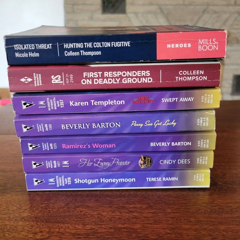 Lot of 7 Mass Market Paperback Romances Intimate Moments Mills and Boone ETC