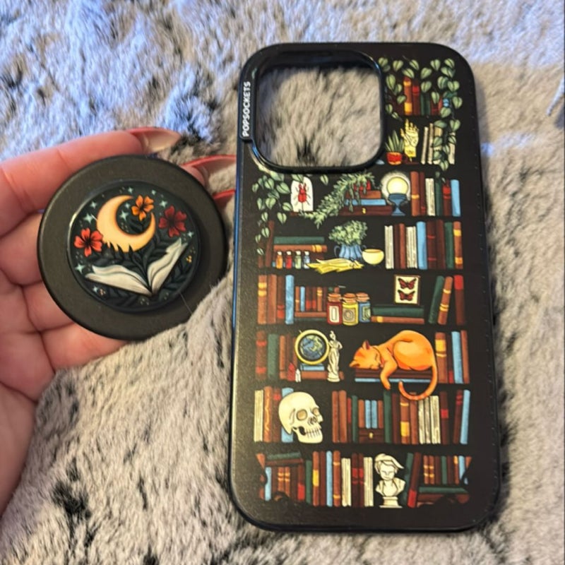 Bookish iPhone 15 Pro Case and PopSocket