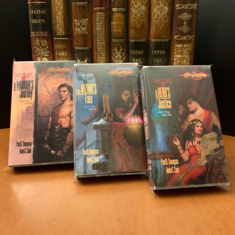 DragonLance: Complete Ergoth Trilogy Set: A Warrior’s Journey, The Wizard’s Fate, A Hero’s Justice, All First Edition First Printing
