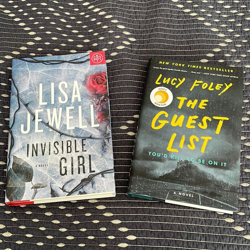 Invisible Girl by Lisa Jewell and The Guest List by Lucy Foley 