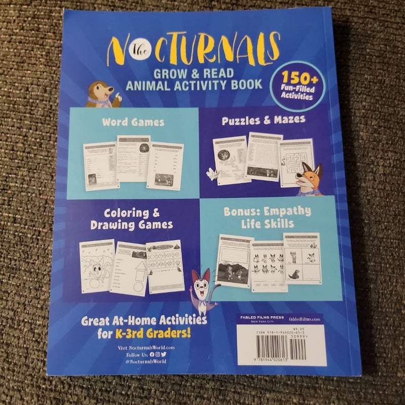 The Nocturnals Grow and Read Animal Activity Book
