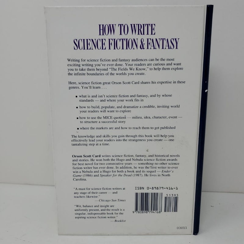 How to Write Science Fiction and Fantasy