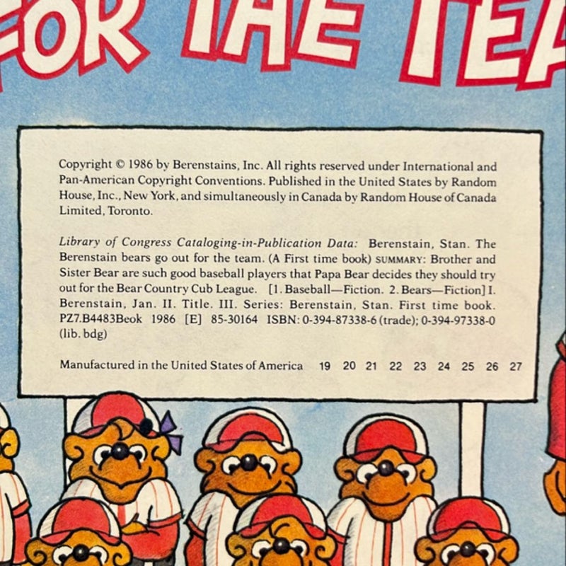 The Berenstain Bears Go Out for the Team