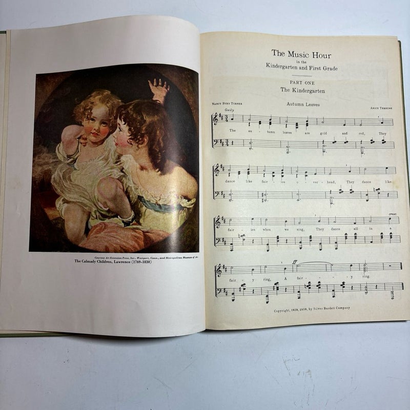 The Music Hour in the Kindergarten and First Grade Vtg 1938 music song book