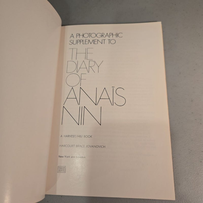 A Photographic Supplement to the Diary of Anais Nin