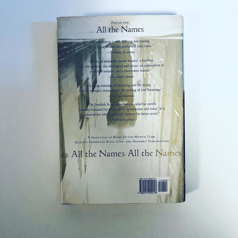 All the Names 1999 Harcourt First US edition, first printing