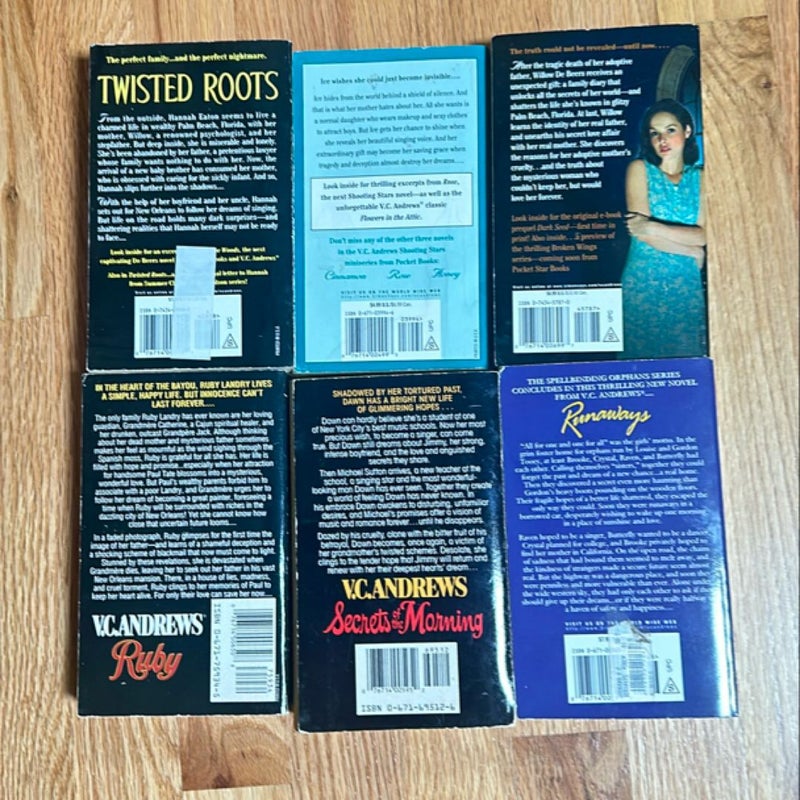 Lot of 6 paperback books by author V C Andrews