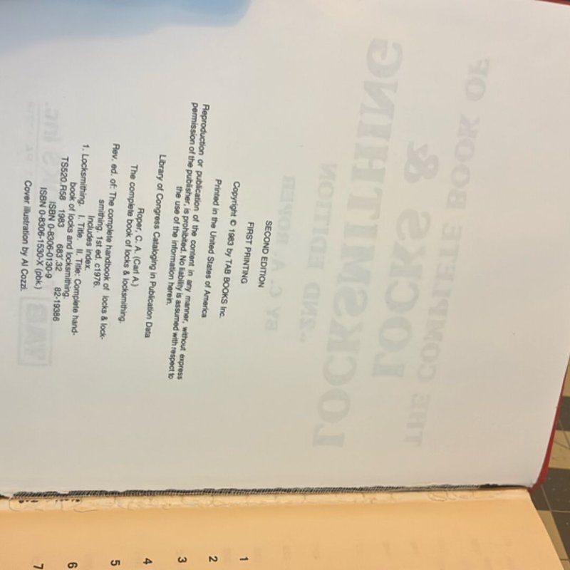 The Complete Book of Locks and Locksmithing by C. A. Roper, Hardcover ...