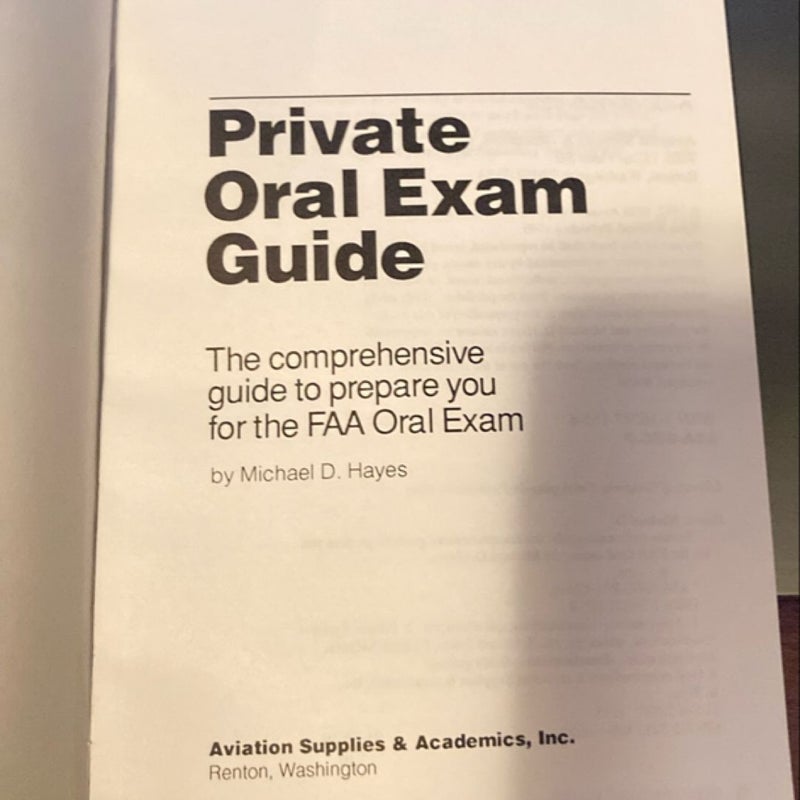 Private Pilot Oral Exam Guide