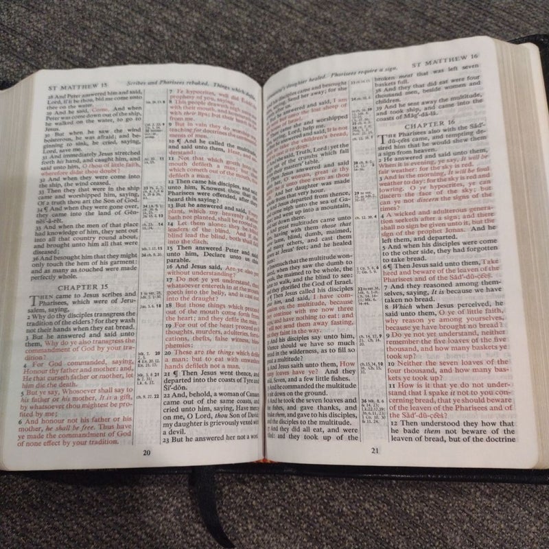 King James version holy Bible Cambridge genuine leather