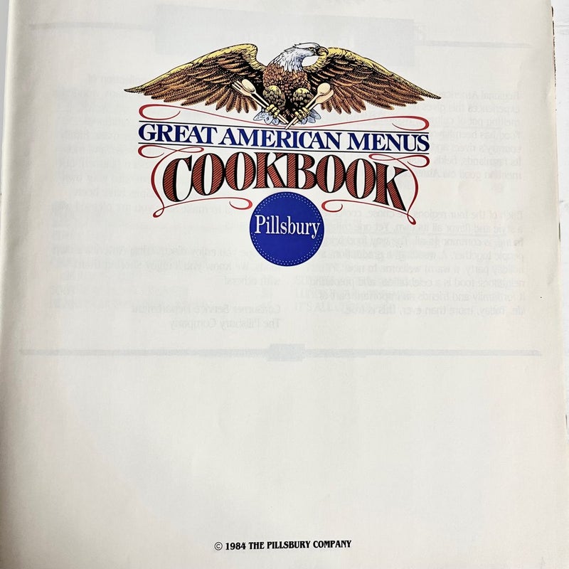 Great American Menus Cookbook 1984