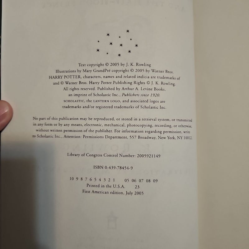 Harry Potter and the Half-Blood Prince First Edition