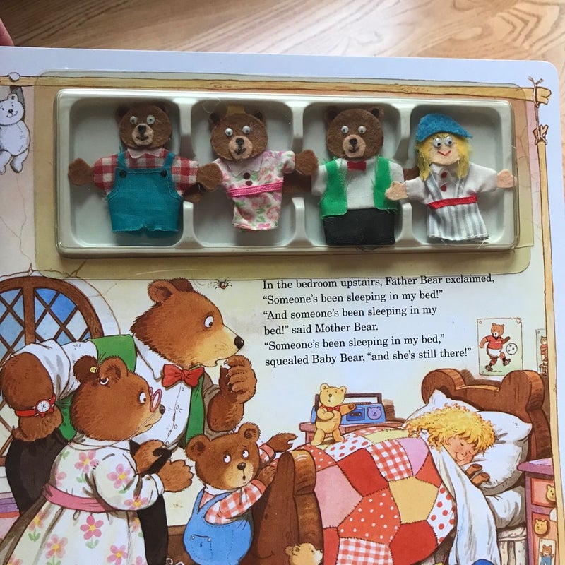 Vintage book finger puppet theater Goldilocks and the three bears 3 Children’s