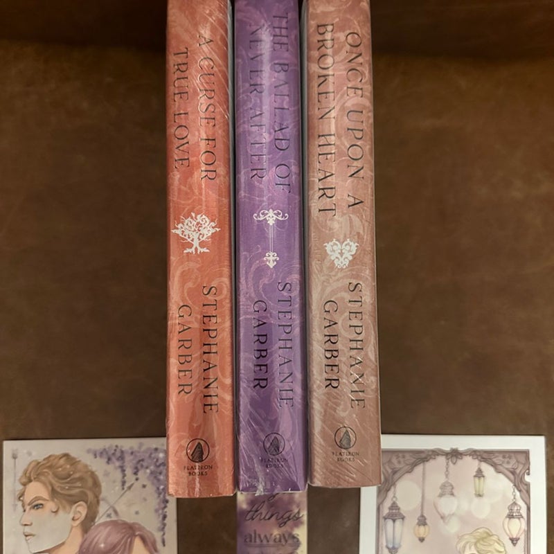 Owlcrate signed set once upon a broken heart series