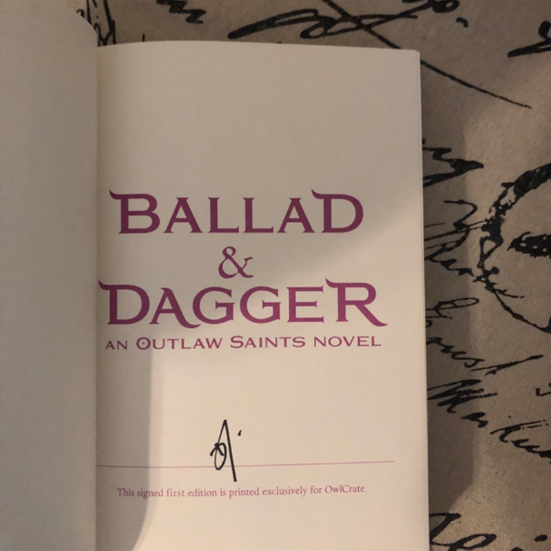 ✨ Signed Book ~ Owlcrate Bookish Box Ballad & Dagger by Daniel Jose Older ✨
