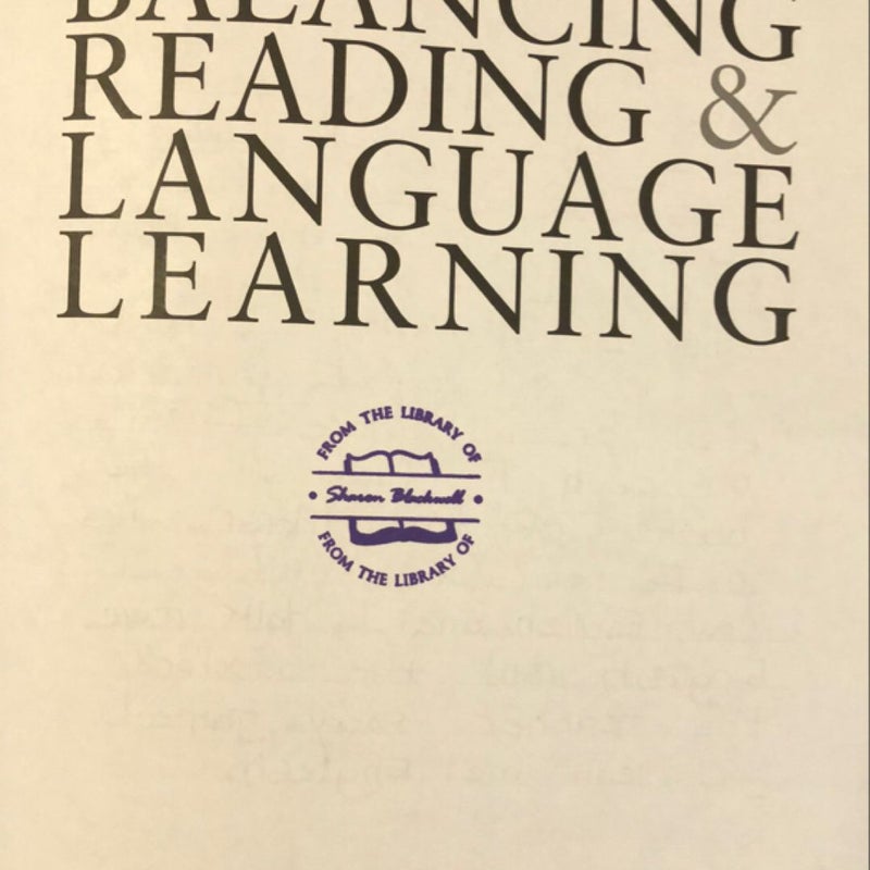 Balancing Reading and Language Learning