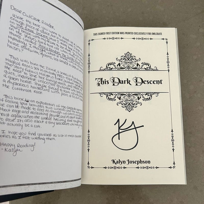 This Dark Descent -Signed OwlCrate edition