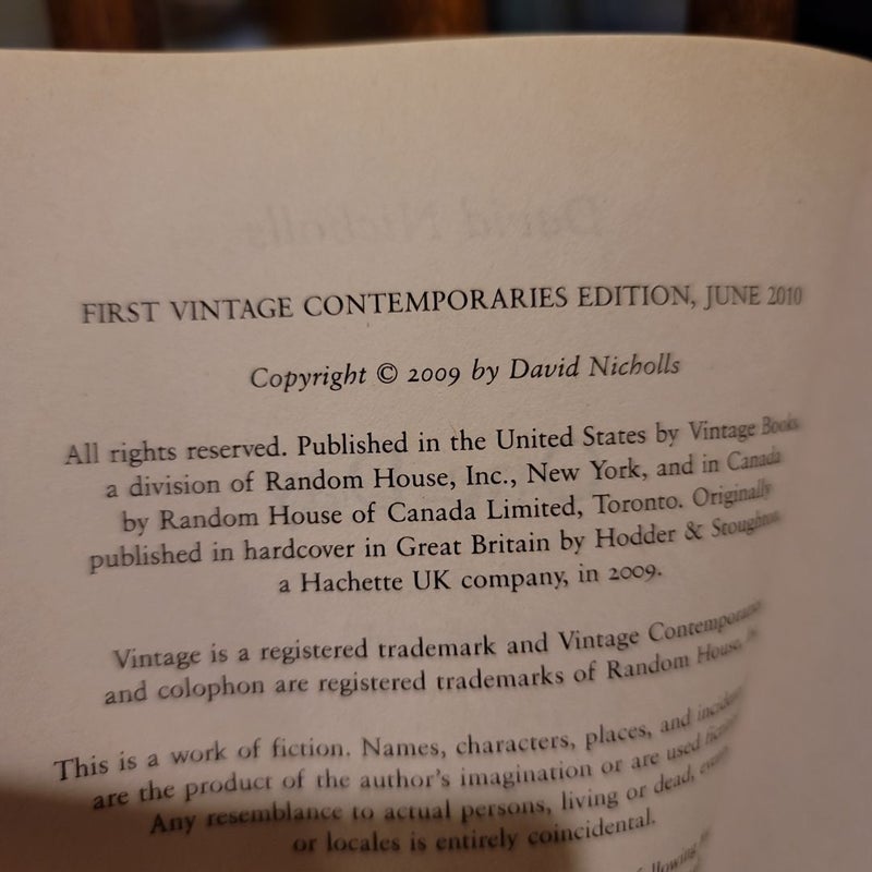 *FIRST EDITION, VINTAGE CONTEMPORARIES* One Day (Movie Tie-In Edition)