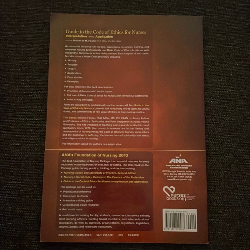 Guide to the code of ethics for nurses with interpretive statements by