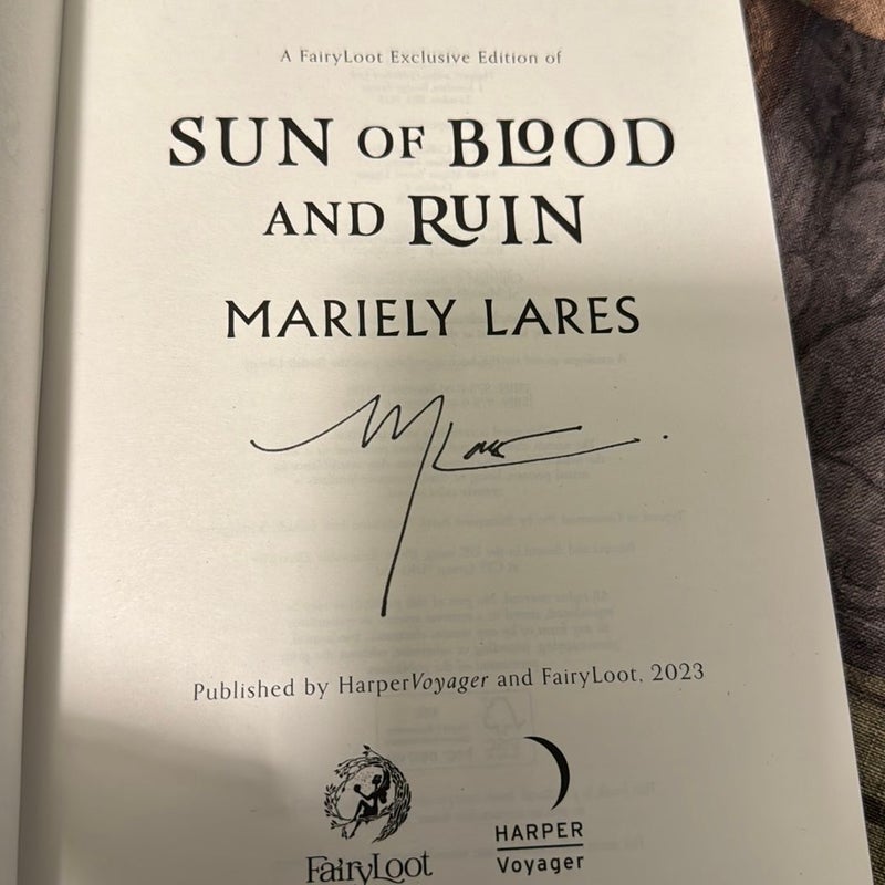 Sun of Blood and Ruin signed fairyloot edition