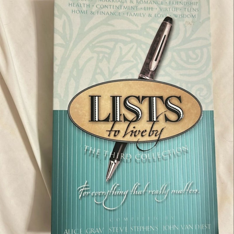 Lists to Live by: the Third Collection