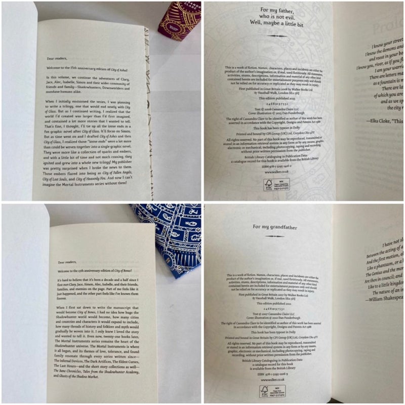 City of Bones & City of Ashes Watetstones Mortal Instruments 15th Anniversary Collector’s Edition