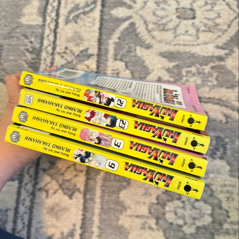 Inuyasha, Vol. 3, 9, 21 & 23 manga lot