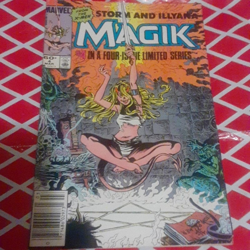 Magik 1,2,3,4 1983 Mini Series Chris Claremont ( X-Men, Storm) issues 2,4 have stained covers