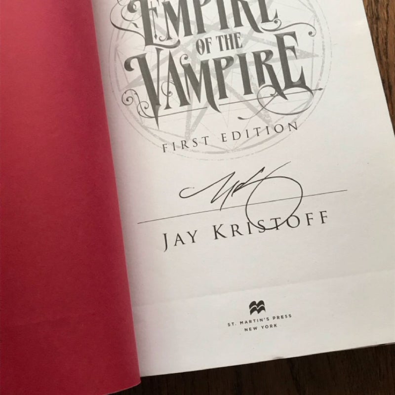 Empire of the Vampire by Jay Kristoff 2021 HCDJ SIGNED 1st Edition Fantasy Series