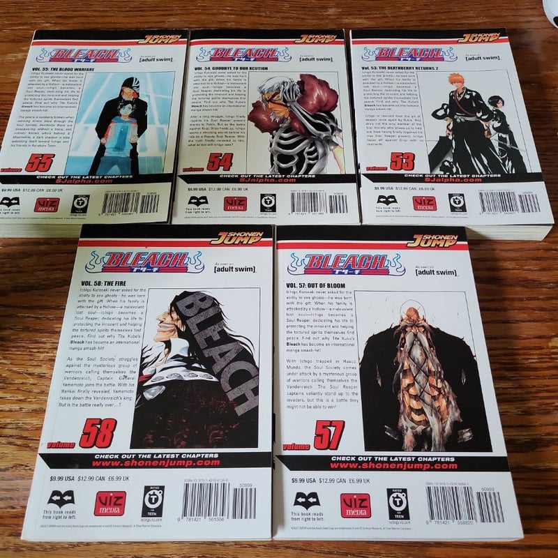 Bleach Manga Volumes 53, 54, 55, 57, 58 