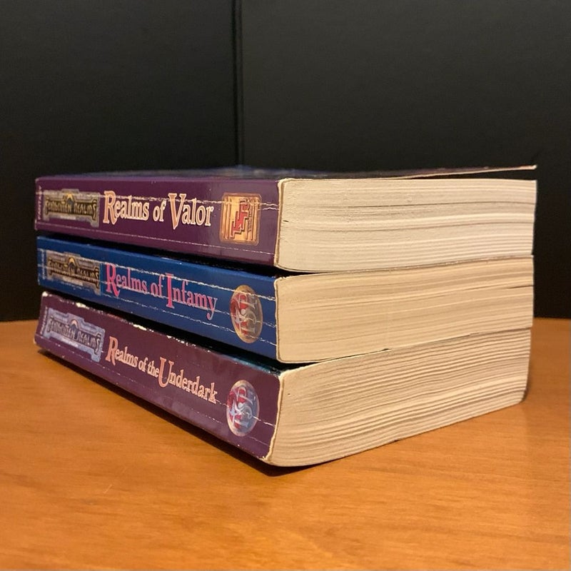 Forgotten Realms: Anthology Set: Realms of Valor, Realms of Infamy, Realms of the Underdark, All First Edition First Printing