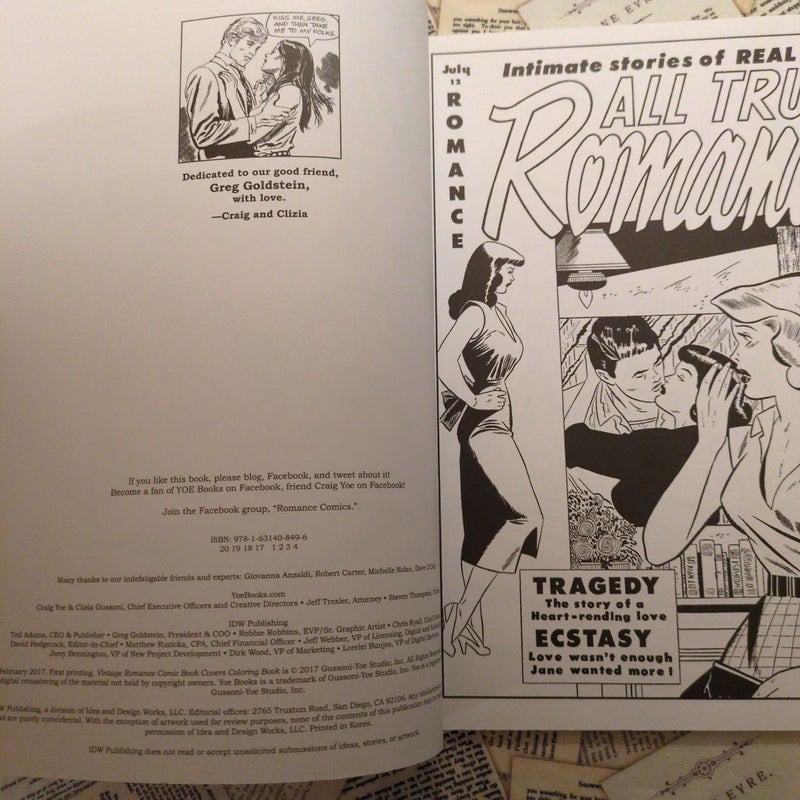 Vintage Romance Comic Book Covers Coloring Book