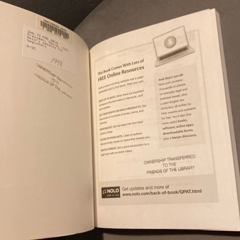 Nolo's Patents for Beginners