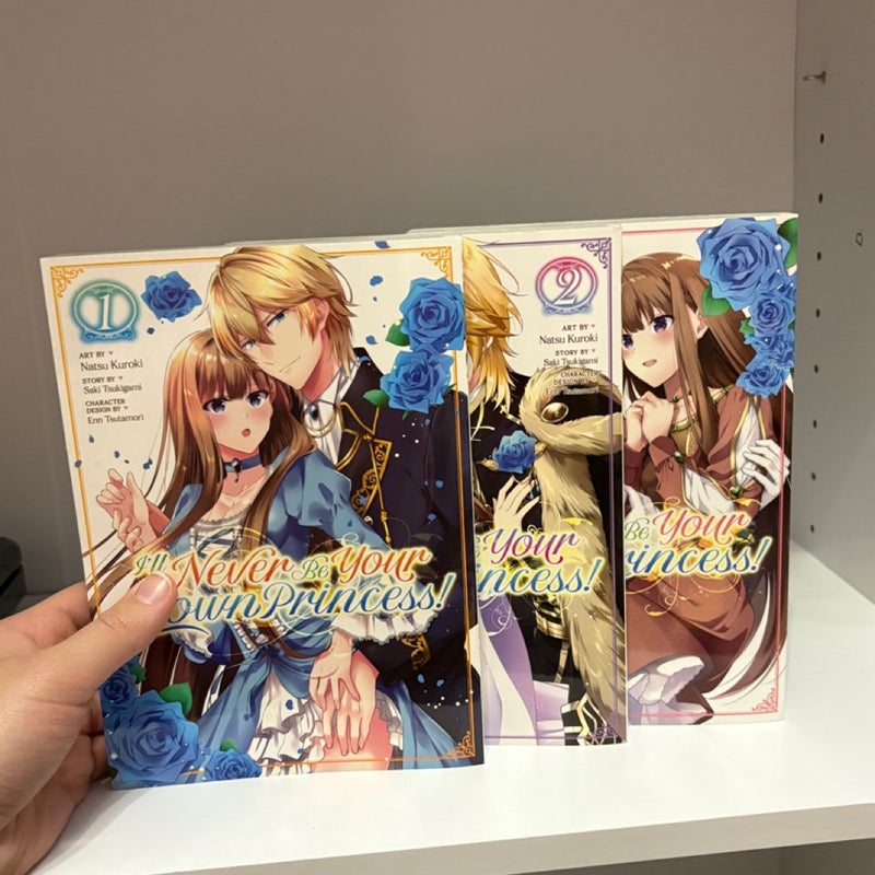 Three Paperbacks: I'll Never Be Your Crown Princess! (Manga) Vol. 1-3