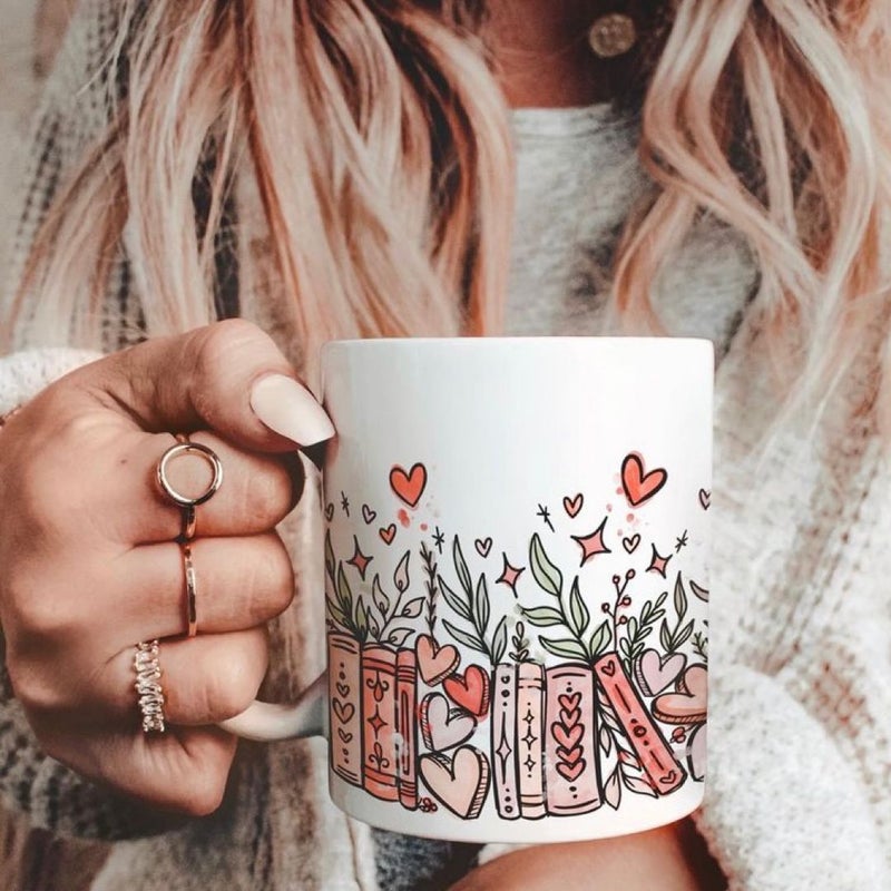 Book Babe Designs Valentines Day bookish mug