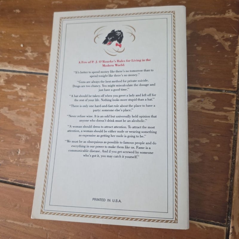 VINTAGE 1989 Modern Manners, An Etiquette Book for Rude People (by P.J. O'Rourke)