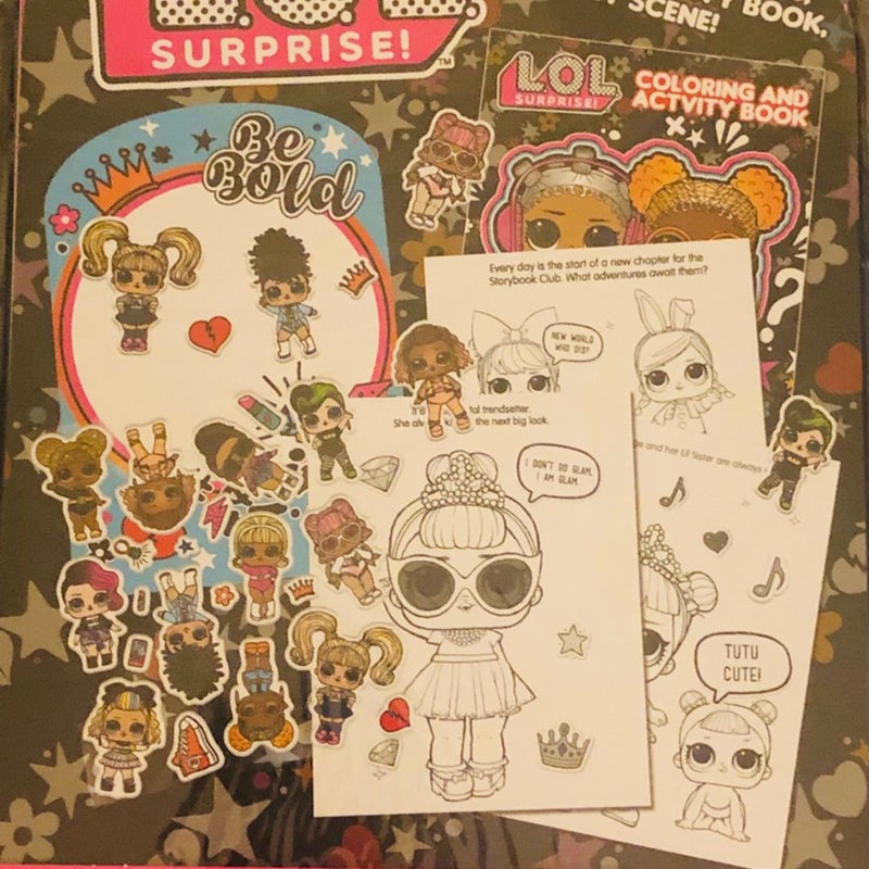 L.O.L. SURPRISE! Puffy reusable Stickers, Coloring pages and activity play scene 