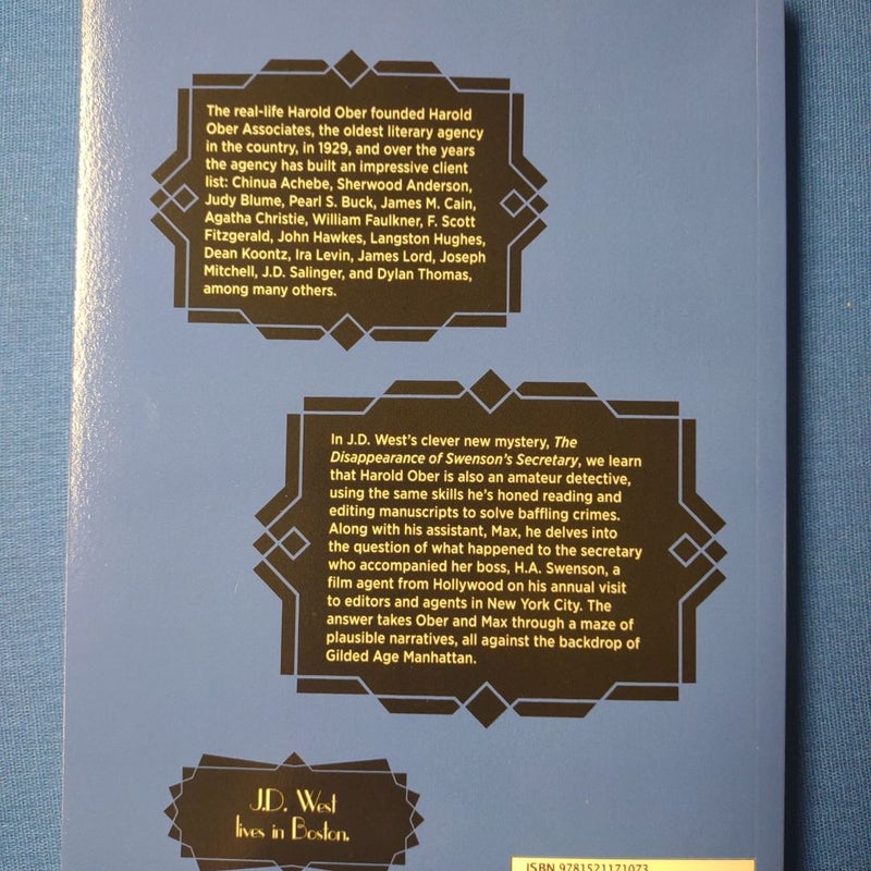 The Disappearance of Swenson's Secretary: a Harold Ober Mystery