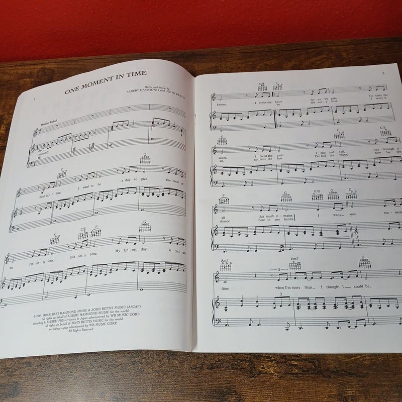 One Moment in Time/The Rose and Other Great Pop Hits Songbook Voice Piano Guitar