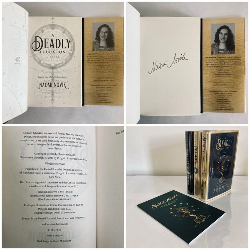 The Scholomance Series: Books 1-3 w/ Student Handbook Barnes & Noble SIGNED First Edition Set