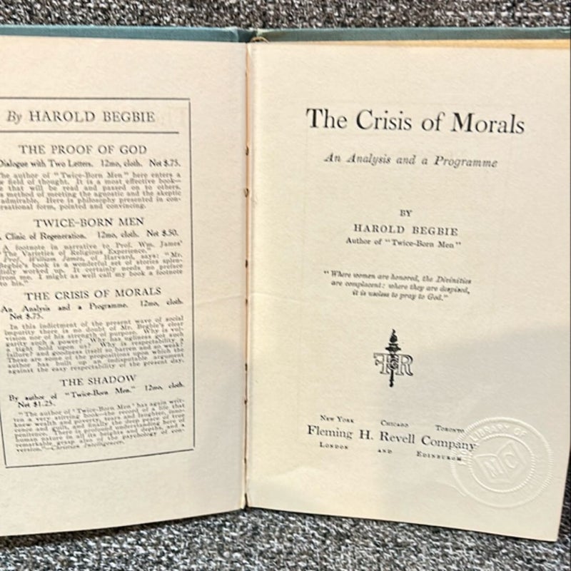 The Crisis of Morals